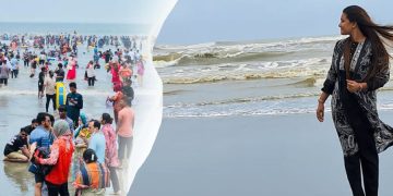 কক্সবাজার সমুদ্রসৈকতে  লাখো পর্যটকের ভিড় 