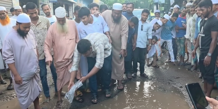 ধানের পর সড়কে মাছ ছাড়লেন হাসনাত আবদুল্লাহ