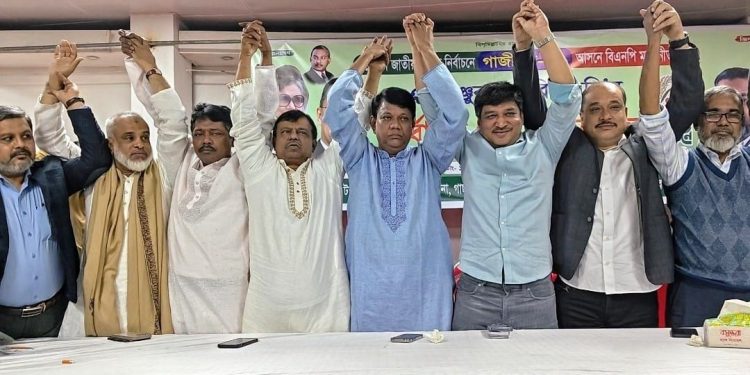 গাজীপুর-২ আসনে রনির পক্ষে এক মঞ্চে সাত মনোনয়নপ্রত্যাশী