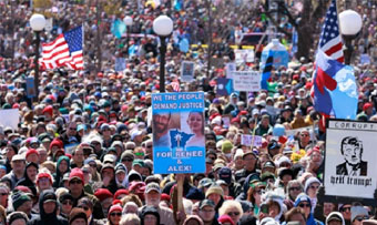 ট্রাম্পবিরোধী বিক্ষোভে উত্তাল যুক্তরাষ্ট্র, রাস্তায় লাখো মানুষ