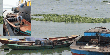 মেঘনায় দিনে-দুপুরে লাইটার ভেসেল থেকে ডিজেল পাচার